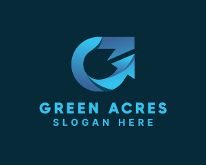 Gradient Blue Express Arrow logo design