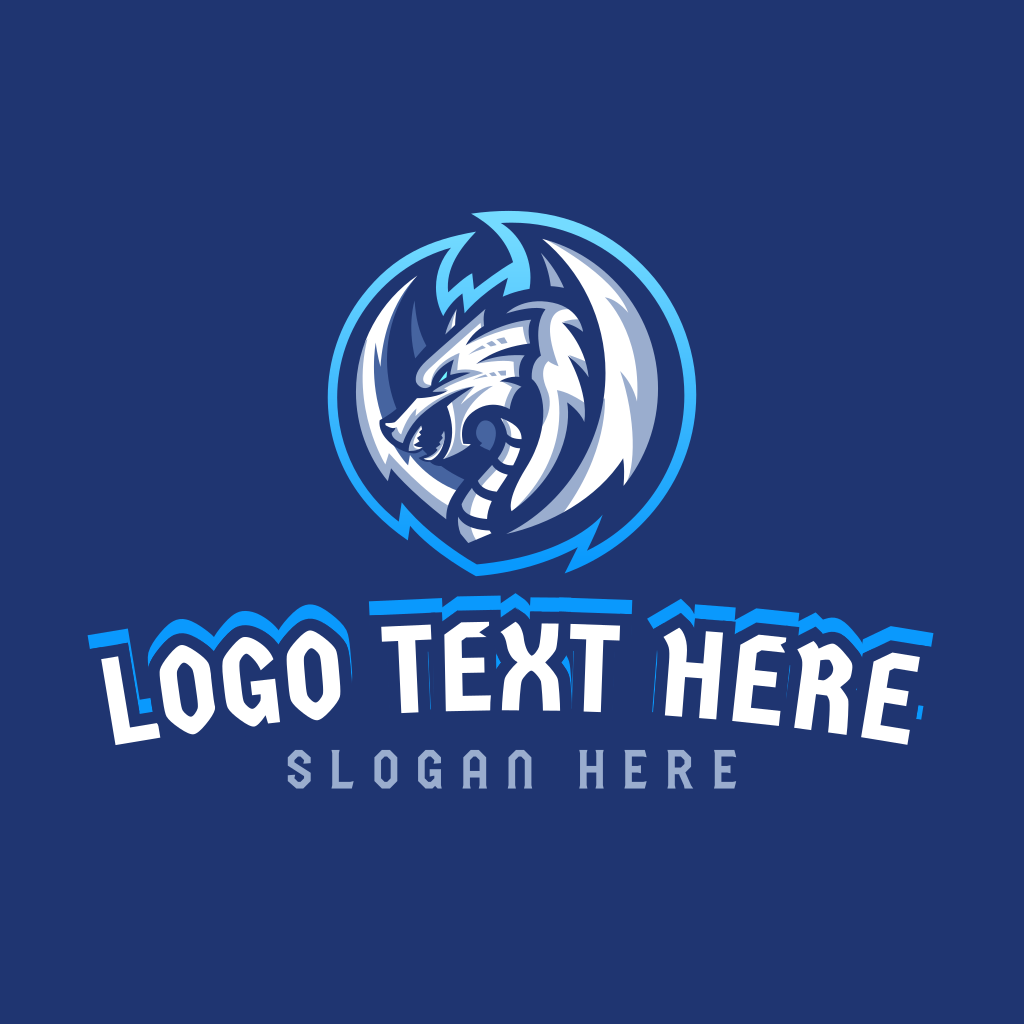 Blue Winged Dragon Mascot Logo BrandCrowd Logo Maker