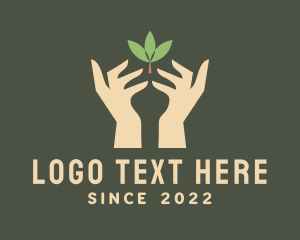 Seedling - Leaf Gardener Hand logo design