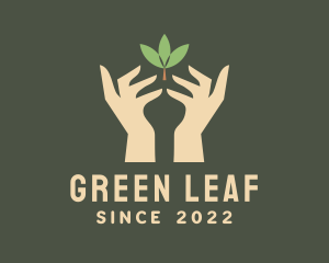 Leaf Gardener Hand logo design