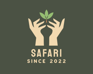 Agriculture - Leaf Gardener Hand logo design