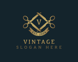 Vintage Scissors Tailoring logo design