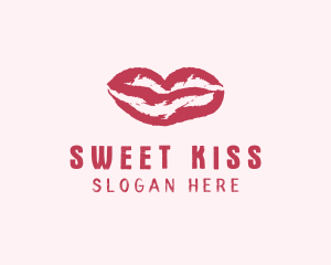 Kiss - Red Beauty Lipstick logo design