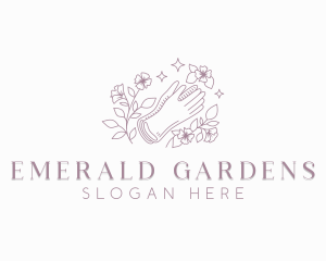 Flower Gardener Gloves logo design