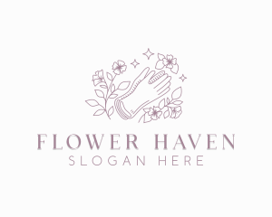 Flower Gardener Gloves logo design