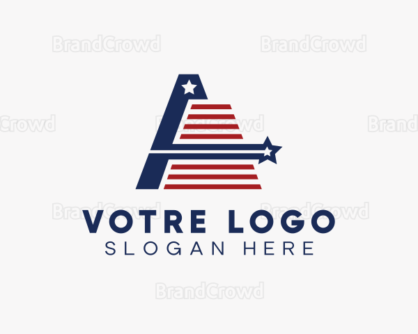 Patriotic Flag Letter A Logo