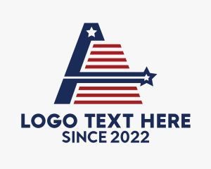 Vermont - USA Flag Letter A logo design