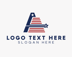 American - Patriotic Flag Letter A logo design