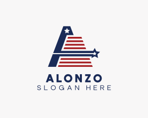 Patriotic Flag Letter A  logo design