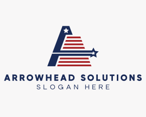 Patriotic Flag Letter A  logo design