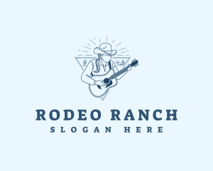 Guitar Farm Cowgirl logo design