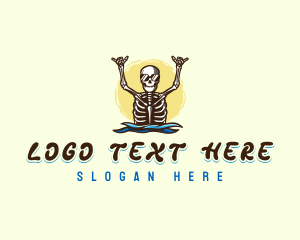Skeleton - Skeleton Skull Beach logo design