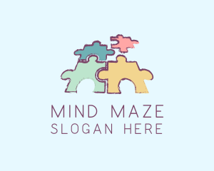 Puzzle - Kindergarten Toddler Puzzle logo design