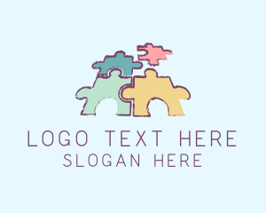 Kindergarten - Kindergarten Toddler Puzzle logo design