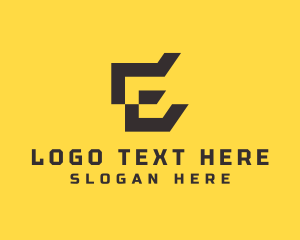Geometric Company Letter E logo design