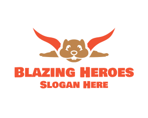 Flying Squirrel Hero logo design