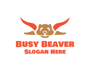 Beaver - Flying Squirrel Hero logo design