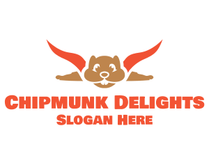 Chipmunk - Flying Squirrel Hero logo design