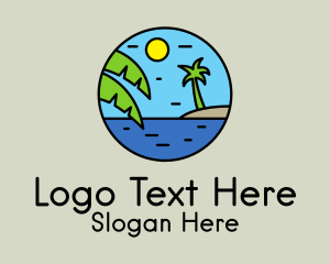 Beach - Tropical Island Beach logo design