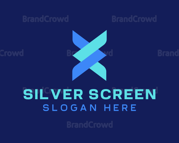 Blue Arrow Letter X Logo