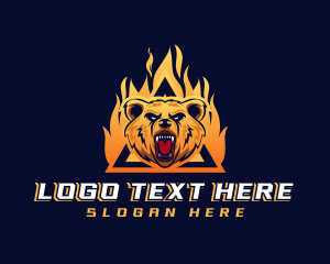 Player - Fire Bear Shield Gaming logo design