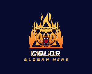 Fire Bear Shield Gaming Logo