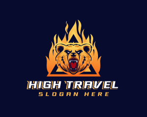 Fire Bear Shield Gaming Logo