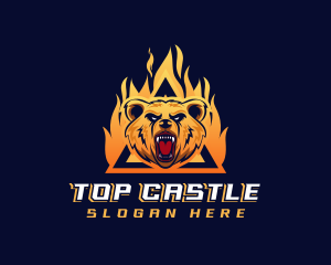 Fire Bear Shield Gaming Logo