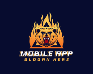 Fire Bear Shield Gaming Logo