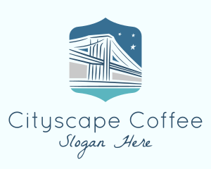 Nyc - Brooklyn Bridge Badge logo design