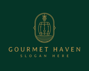 Grape Winery Barrel logo design