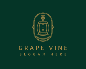 Grape - Grape Winery Barrel logo design