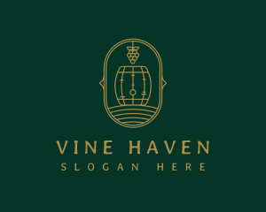 Grape Winery Barrel logo design