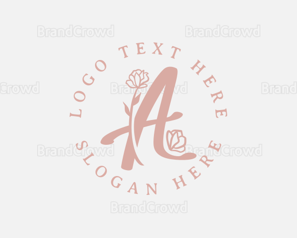 Feminine Floral Letter A Logo