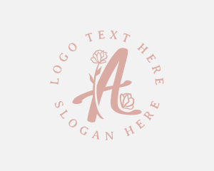 Calligraphy - Feminine Floral Letter A logo design