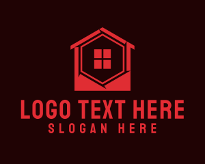 Hexagon - Builders Geometric House logo design