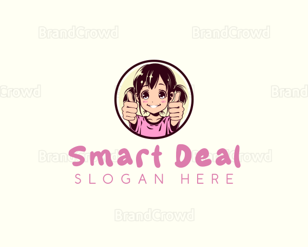 Anime Cute Girl Logo