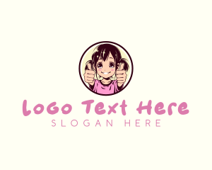 Anime Character - Anime Cute Girl logo design