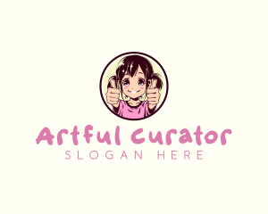 Anime Cute Girl Logo