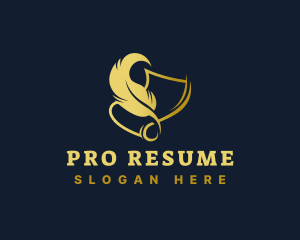 Resume - Publishing Writing Quill logo design