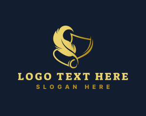 Document - Publishing Writing Quill logo design
