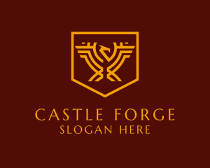 Medieval Eagle Shield logo design