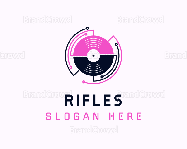 DJ Music Record Player Logo