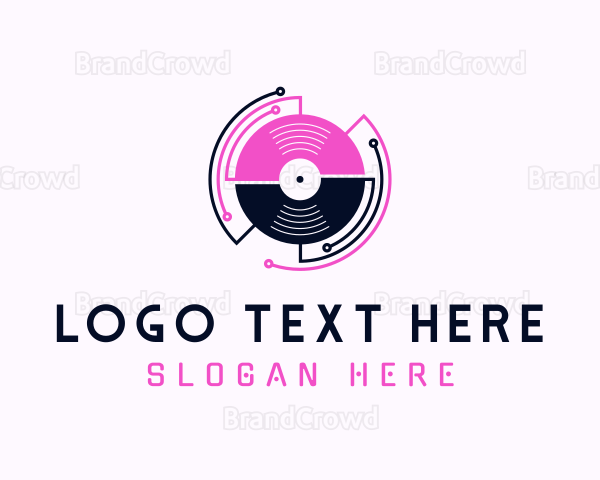 DJ Music Record Player Logo