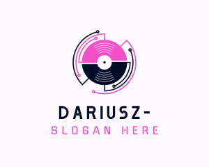 DJ Music Record Player Logo