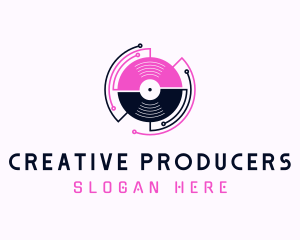 Producers - DJ Music Record Player logo design