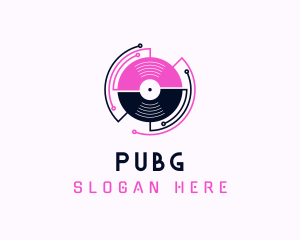 Nightclub - DJ Music Record Player logo design