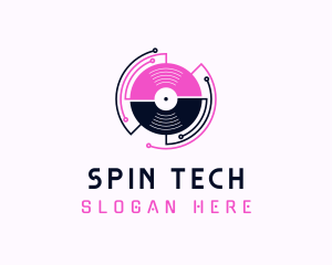 Turntable - DJ Music Record Player logo design