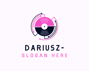 Vinyl - DJ Music Record Player logo design