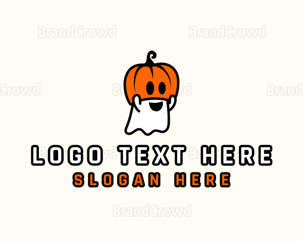 Ghost Pumpkin Halloween Logo